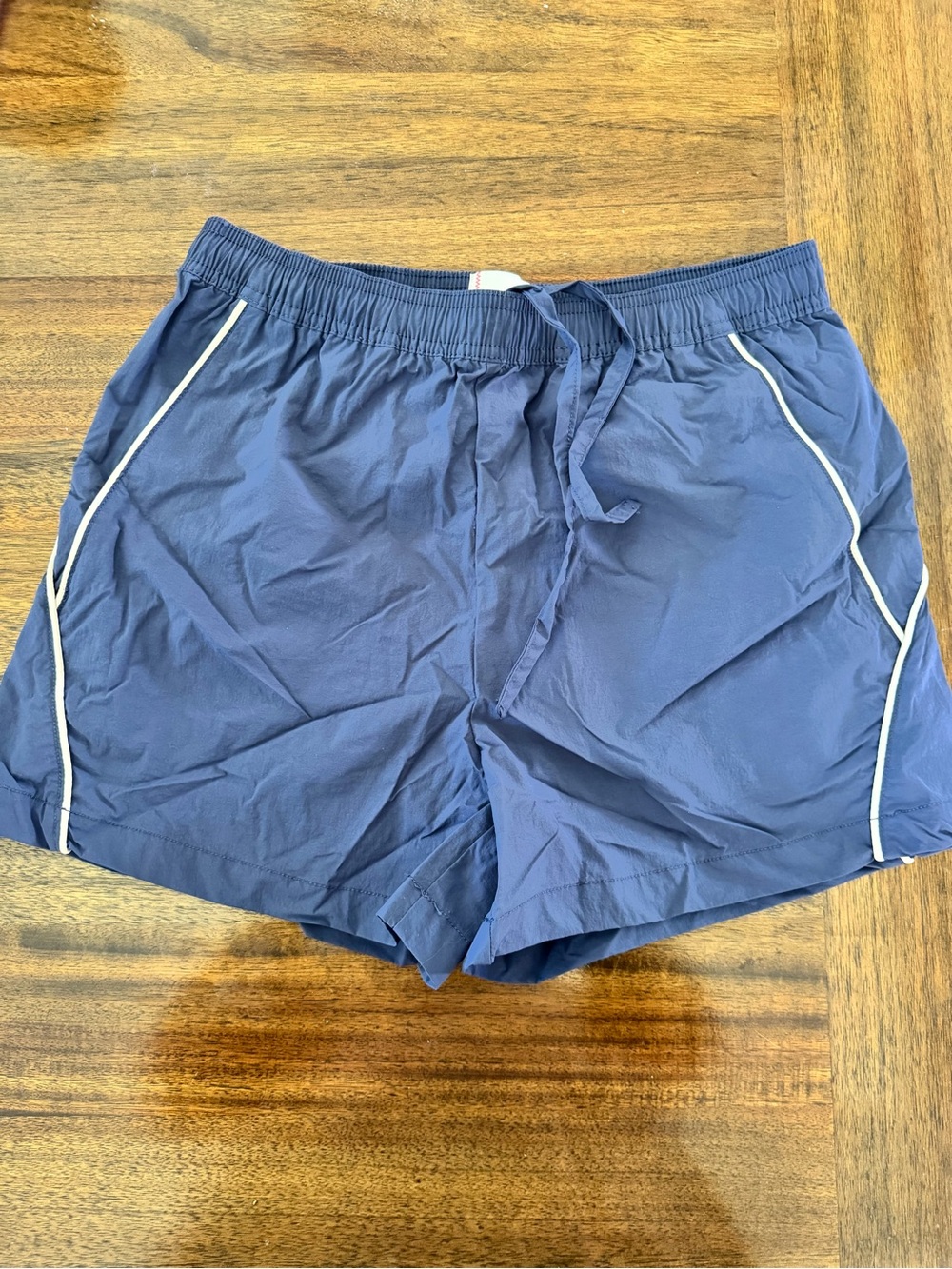 BDG Navy Shorts with White Label and Red Stitching
